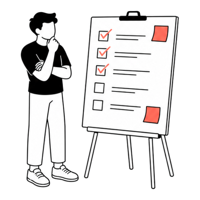Working through a checklist, point by point