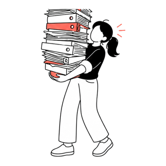 Someone carrying far too much at once