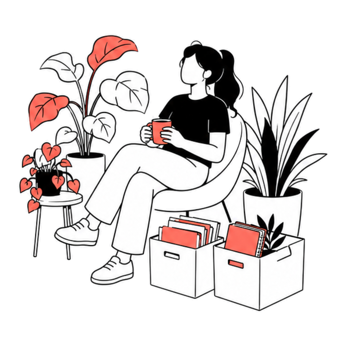 Someone taking a proper break among plants
